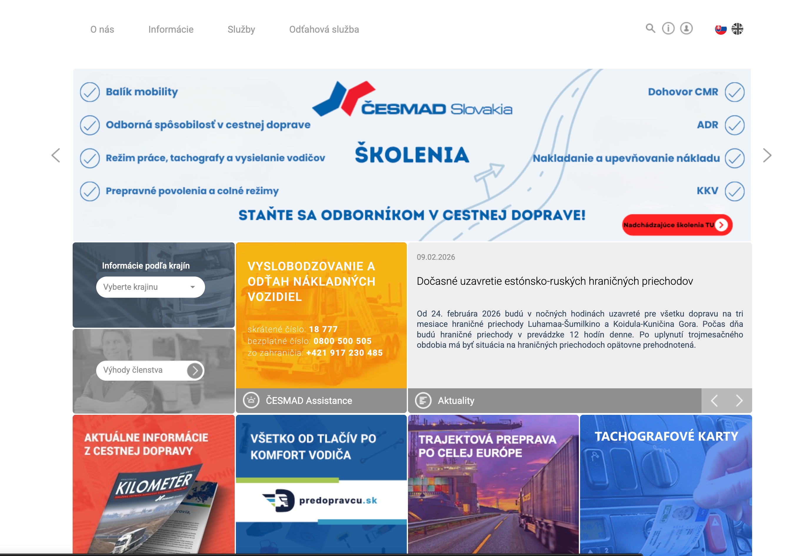 ČESMAD Slovakia – webový portál na mieru s vlastným CMS